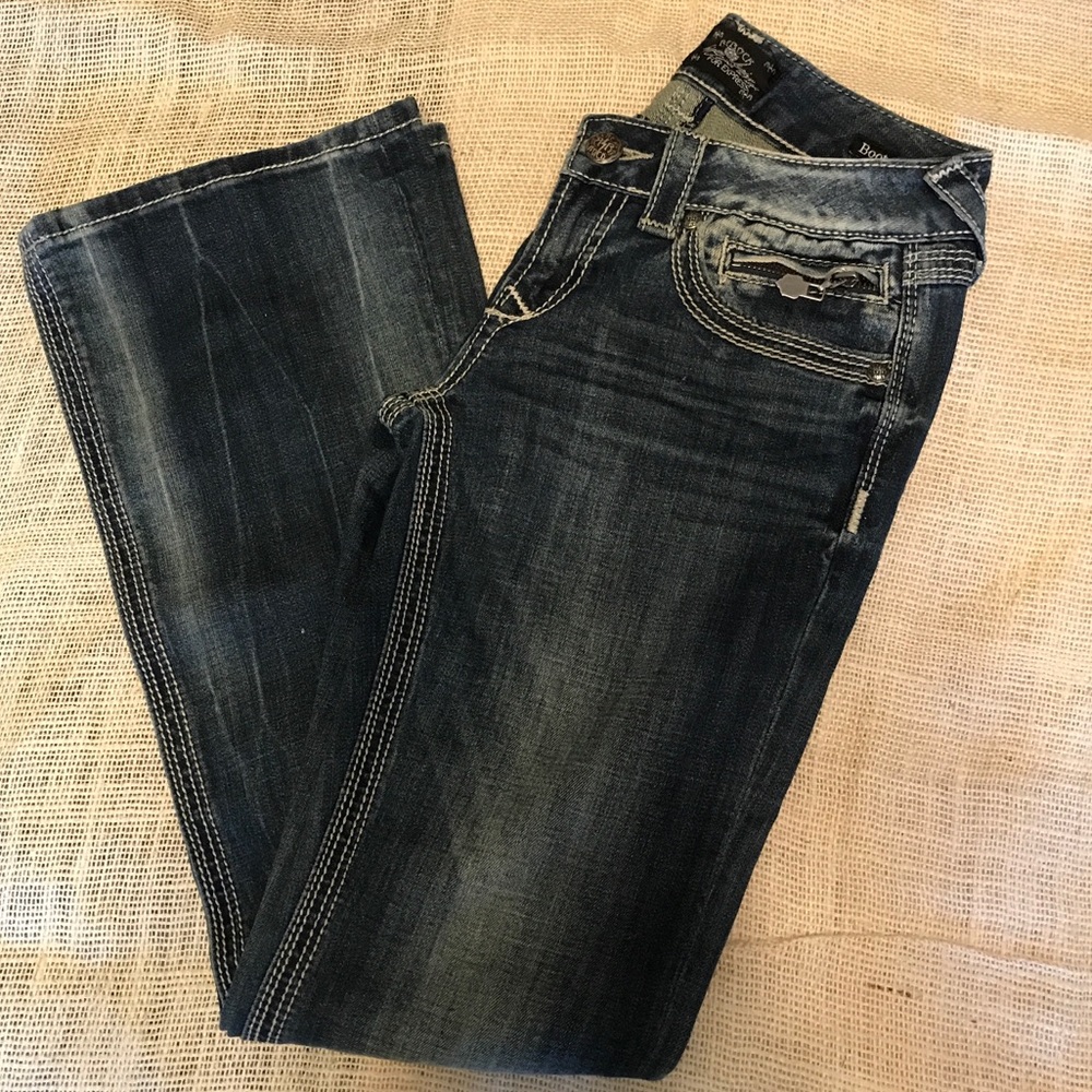 Express ReRock Bootcut distressed jeans